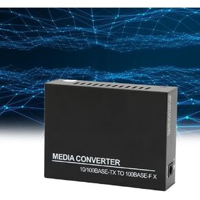 Fiber Ethernet Media Converter 10M 100M RJ45 Port to 100Base Multimode Fiber Media Converter with LED Indicators for Networking Professionals, Metal Black (US Plug) in Saudi Arabia