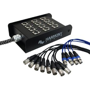 Harmony Audio HA -SB1250 Pro Stage XLR Snake Cable Box 12 قناة - 50 قدمًا (8 إرسال ، 4 عوائد) in Kuwait