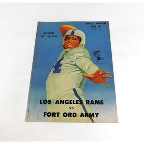1955 Fort Ord Army at Los Angeles Rams NFL Football Program 7-30-55 - NFL Programs in Kuwait