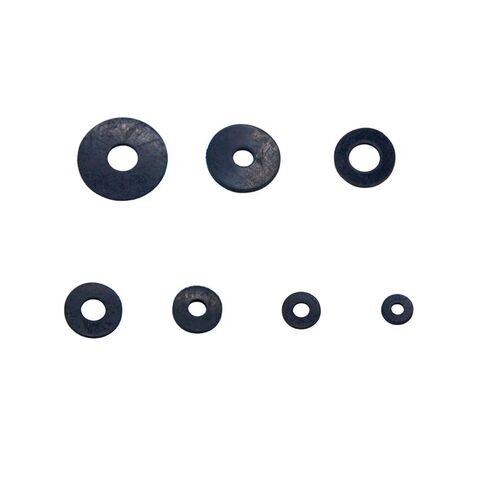 125pcs Flat Rubber Washers Assortment Kit, 16/18/20/25/30mm 5 Size Heavy Duty Black Vibration Absorbing Pads Faucet Washers for Household Appliances Faucets Screws Bolts in Kuwait