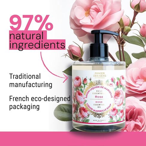 Panier des Sens - Moisturizing Hand Soap - Orange Blossom Gourmand Fragrance - French Traditional Savon de Marseille Soap - Refillable Kitchen & Bathroom Soap - 16.9 Fl.oz Liquid Hand Wash 96% Natural in Saudi Arabia