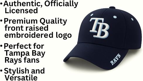 Officially Licensed Tampa Bay Classic Edition Baseball Hat Navy Blue Home Team Logo Adjustable Embroidered Structured Cap in Saudi Arabia