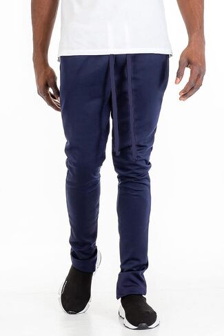 WEIV GEAR Men’s Track Pants – Casual Drawstring Elastic Waist Ankle Zipper Skinny Fit Sweatpants Joggers Workout Active in Kuwait