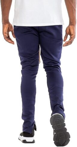 WEIV GEAR Men’s Track Pants – Casual Drawstring Elastic Waist Ankle Zipper Skinny Fit Sweatpants Joggers Workout Active in Kuwait