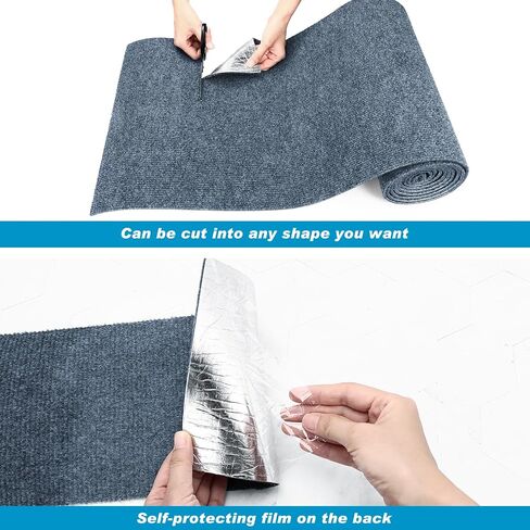 Cat Scratching Mat, 118" x 15.8" Self-Adhesive Trimmable Cat Scratching Carpet Mat with 20 Screws, DIY Cat Scratchers Furniture Protector for Indoor Cats, Couch, Wall and Cat Tree Shelves in Saudi Arabia