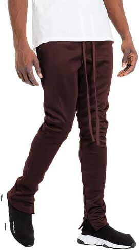 WEIV GEAR Men’s Track Pants – Casual Drawstring Elastic Waist Ankle Zipper Skinny Fit Sweatpants Joggers Workout Active in Kuwait