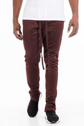 WEIV GEAR Men’s Track Pants – Casual Drawstring Elastic Waist Ankle Zipper Skinny Fit Sweatpants Joggers Workout Active in Kuwait