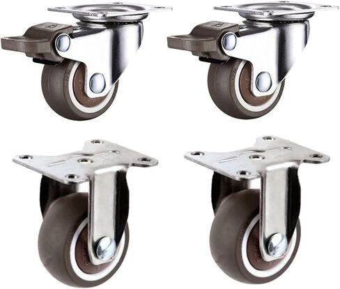 TPE Synthetic Rubber Casters Wheel and Directional Wheel Super Mute Trolley Set of Wheels 4Pcs(2 inch) in Saudi Arabia