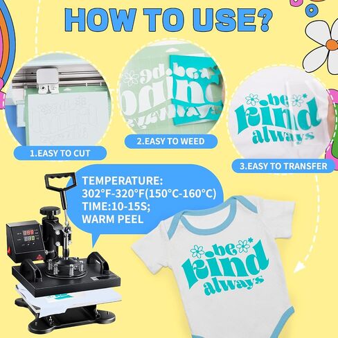 TECKWRAP HTV Heat Transfer Vinyl Bundle: 20 Sheets 12"x10" Iron on Vinyl Pack for T-Shirts, 20 Assorted Colors Heat Press Vinyl for Most Craft Cutter Machine & Fabric Designs in Saudi Arabia