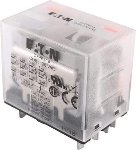 Eaton D7PR41a Girlup Guird Relay ، D7 ، 14-Blade ، 4PDT جهات اتصال ، 120 ملف VAC in Saudi Arabia