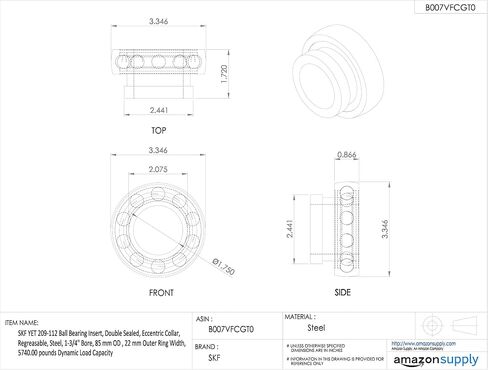 SKF حتى الآن 205-100 محامل الكرة ، طوق مغلق مزدوج ، غريب الأطوار ، يمكن إعادة تجديده ، فولاذ ، 1 بوصة ، 52 ملم OD ، عرض الحلقة الخارجي 15 ملم ، 2430.00 رطل السعة الحمل الديناميكي in Saudi Arabia