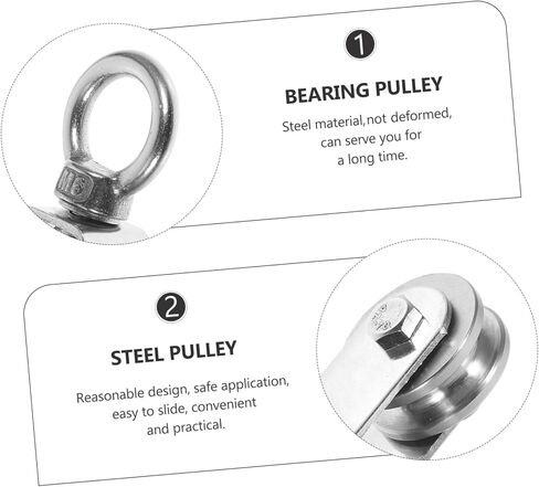 Pretyzoom 2pcs عجلات العجلات العجلة الثقيلة بكرة الكابل الثقيلة رفع صغير الحبل الحبل كتلة معلقة السلك السلك القطر عجلة صالة الألعاب الرياضية كابل حبل الحبل عجلة الفولاذ المقاوم للصدأ in Saudi Arabia