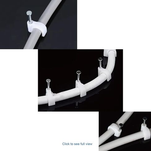 6mm (1/4 Inch) Tubing Clamps with Nails, 100-Pack White Half Clamp J-Hooks | Cable Pipe Support,Hangers in Kuwait