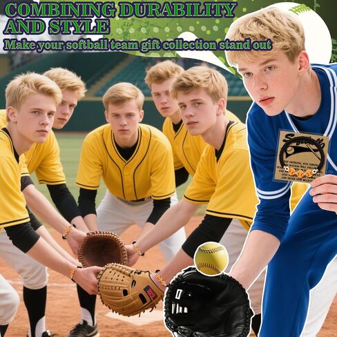 24 PCS Softball Bracelets Team Gifts – Adjustable Bead Charm Bracelets with Motivational Cards for Softball Players, Girls Team Party Favors, Sport Birthday Goodie Bag Bulk Supplies in Saudi Arabia