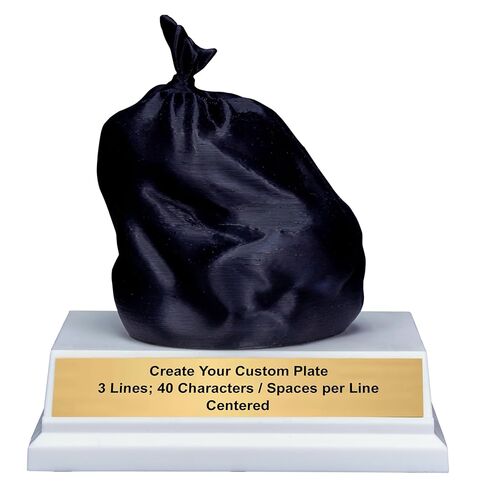 Trash Bag Trophy - جائزة Garbage الأخيرة الفكاهية - جائزة القمامة المضحكة المخصصة - تخصيص الآن (4.5 بوصة) in Saudi Arabia