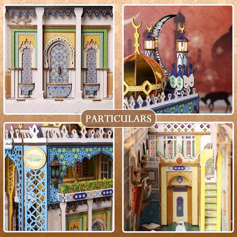 مجموعات زاوية الكتاب للبالغين ، ثلاثية الأبعاد Cat Cafe Wooden Puzzle DIY Miniature House Kit - Book Nook Shelf Insert Decoration لعشاق الكتب ، هدية ديكور المنزل (Cat Cafe) in Kuwait