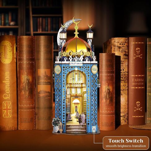 مجموعات زاوية الكتاب للبالغين ، ثلاثية الأبعاد Cat Cafe Wooden Puzzle DIY Miniature House Kit - Book Nook Shelf Insert Decoration لعشاق الكتب ، هدية ديكور المنزل (Cat Cafe) in Kuwait