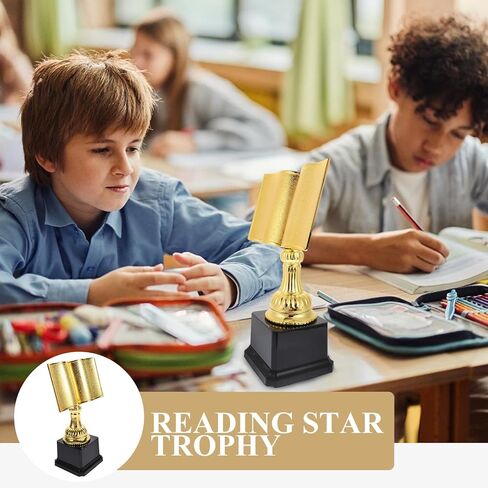 كأس جائزة Popetpop Gold Award Cup ، كأس جائزة مسابقة القراءة ، الكأس على شكل الكتب ، جائزة الجوائز في المركز الأول ، جوائز الفوز بالتقدير القراءة in Saudi Arabia