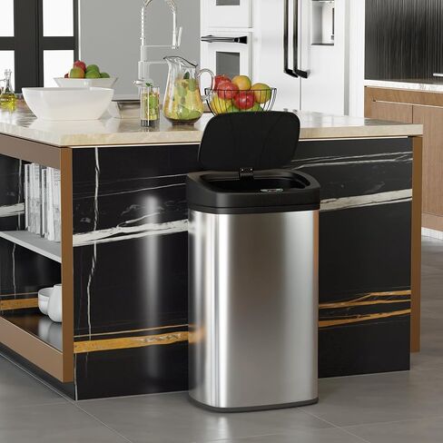 22 Gallon Trash Can Stainless Steel Motion Sensor Garbage Can with Lid, 82L Commercial Tall Recycle Garbage Bin for Kitchen, Home, Office, Sliver in Saudi Arabia