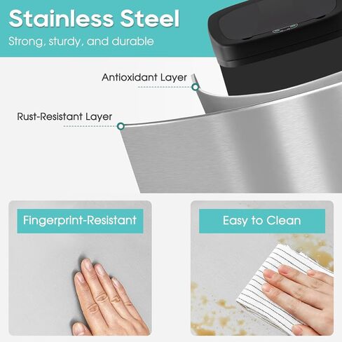 22 Gallon Trash Can Stainless Steel Motion Sensor Garbage Can with Lid, 82L Commercial Tall Recycle Garbage Bin for Kitchen, Home, Office, Sliver in Saudi Arabia