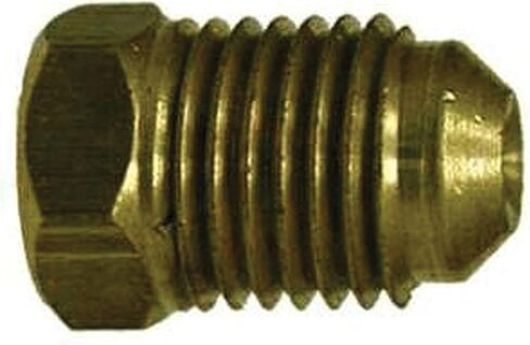 Midland 10-066 Brass SAE 45 Degree Flared Plug, 3/8" UNF Thread Size, 0.62" Hex in Saudi Arabia
