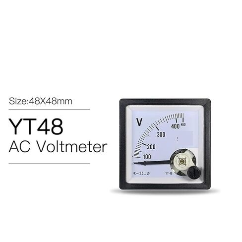 YT48 AC Voltmeter 100V 250V 300V 450V 500V 600V POINTER SMALL 99T1 CP48 BE48 1PCS (AC 500V) in Saudi Arabia