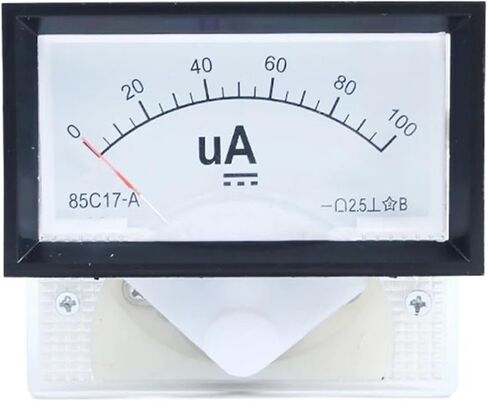 Panel Mount Analog Ammeter Gauge DC 0-100uA 50uA 200uA 500uA Measuring Range 85C17 1Pcs(0-50UA) in Saudi Arabia