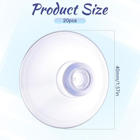 20 PCS 40mm نافذة أكواب شفط بدون خطافات من وسادات الشفط الزجاجية PVC المصاصة البلاستيكية للمطبخ وحمام مكتب Window Window (يمكن استعادة تشوه النقل عن طريق النقع في الماء الساخن) in Kuwait