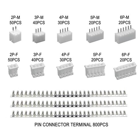 1120PCS jst PH Connector Kit 2,3,4,5,6 pin Connector Straight Male/Female Adapters & Crimp Terminals Circuit Board connectors for Arduino, DIY Electronics & Home Use in Saudi Arabia