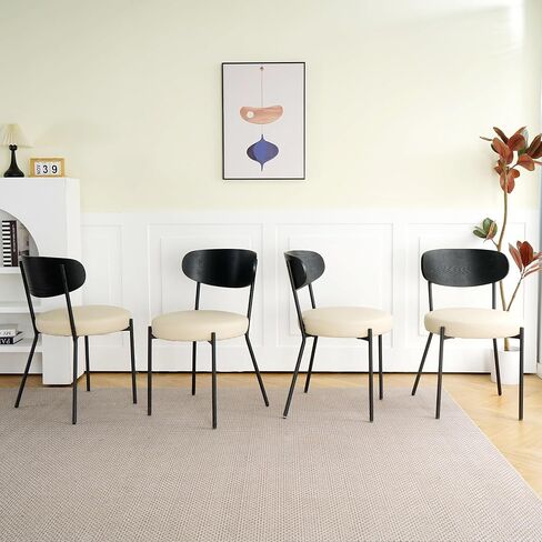 Modern Grey Simple Teddy Velvet Dining Chair Upholstered Family Bedroom Stool Back Dressing, Black Round Table Set in Saudi Arabia