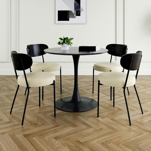 Modern Grey Simple Teddy Velvet Dining Chair Upholstered Family Bedroom Stool Back Dressing, Black Round Table Set in Saudi Arabia