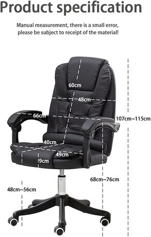 Thick Upholstered Kitchen Chairs Black Chair Office Home Computer Fixed Arm Swivel in Saudi Arabia