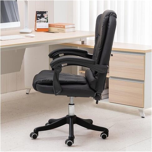 Thick Upholstered Kitchen Chairs Black Chair Office Home Computer Fixed Arm Swivel in Saudi Arabia