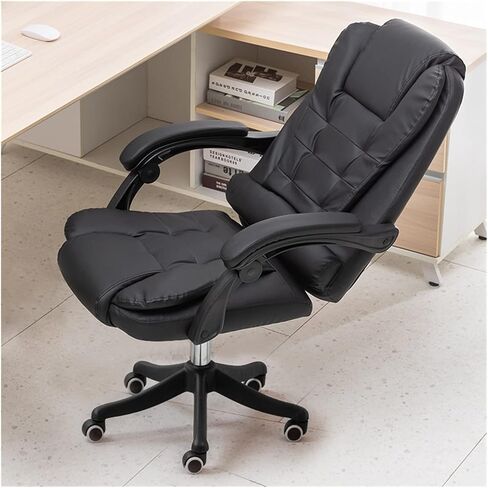 Thick Upholstered Kitchen Chairs Black Chair Office Home Computer Fixed Arm Swivel in Saudi Arabia