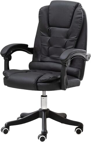 Thick Upholstered Kitchen Chairs Black Chair Office Home Computer Fixed Arm Swivel in Saudi Arabia