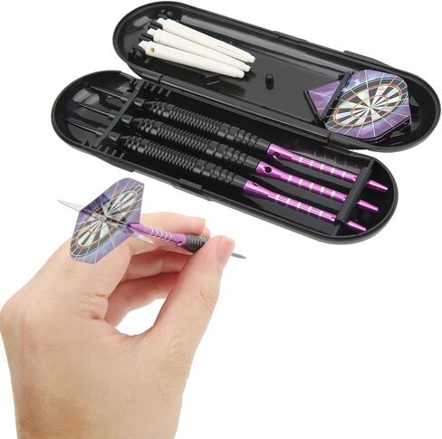 مجموعة النصائح المعدنية VBESTLIFE DARTS ، 3pcs السهام الاحترافية من الفولاذ المقاوم للصدأ السهام مع ذيول مهاوي وحالة التخزين التي تناسب المبتدئين المحترفين جميع المستويات in Saudi Arabia