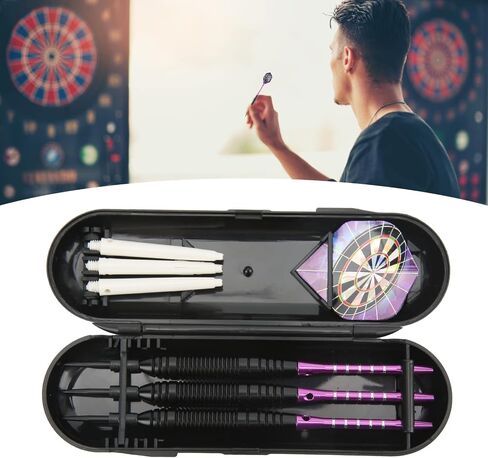 مجموعة النصائح المعدنية VBESTLIFE DARTS ، 3pcs السهام الاحترافية من الفولاذ المقاوم للصدأ السهام مع ذيول مهاوي وحالة التخزين التي تناسب المبتدئين المحترفين جميع المستويات in Saudi Arabia