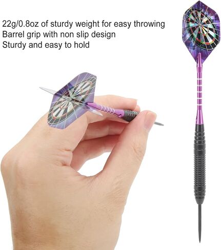مجموعة النصائح المعدنية VBESTLIFE DARTS ، 3pcs السهام الاحترافية من الفولاذ المقاوم للصدأ السهام مع ذيول مهاوي وحالة التخزين التي تناسب المبتدئين المحترفين جميع المستويات in Saudi Arabia