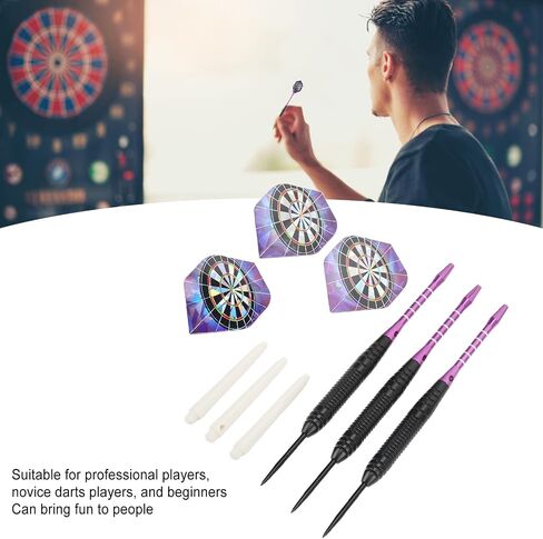 مجموعة النصائح المعدنية VBESTLIFE DARTS ، 3pcs السهام الاحترافية من الفولاذ المقاوم للصدأ السهام مع ذيول مهاوي وحالة التخزين التي تناسب المبتدئين المحترفين جميع المستويات in Saudi Arabia