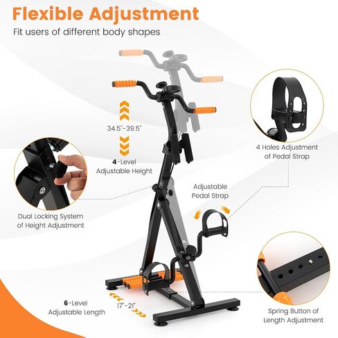 تدريبات Pedal Gymax للدراجة لكبار السن ، وآلة الساق الذراع اليدوية ولياقة الركبة مع التدليك ، ومراقبة LCD ، والارتفاع القابل للتعديل والطول للكلية ، ومعدات التمرين المنزلي للمسنين in Saudi Arabia