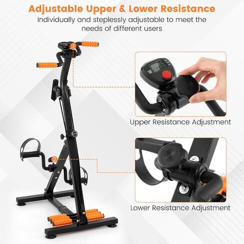 تدريبات Pedal Gymax للدراجة لكبار السن ، وآلة الساق الذراع اليدوية ولياقة الركبة مع التدليك ، ومراقبة LCD ، والارتفاع القابل للتعديل والطول للكلية ، ومعدات التمرين المنزلي للمسنين in Saudi Arabia