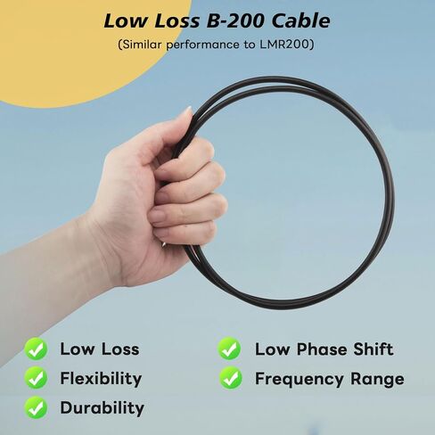 Boobrie 32.8ft uhf ذكر إلى الذكور Coxial Cable UHF PL259 إلى PL259 LOM LESS LMR200 مكافئ ، 50 أوم كابل راديو CB/HAM ، أفضل من RG58 ل VHF/UHF ، SWR متر ، راديو الهواة in Kuwait