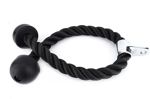 Triceps Rope, Push Pull Cord Multi Gym LAT Cable Attachment for Weight Stack Cable Equipment, Optimise Tricep Contraction, Large, Solid Rubber Ends for Comfortable Grip, Good in Saudi Arabia