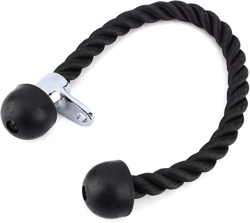 Triceps Rope, Push Pull Cord Multi Gym LAT Cable Attachment for Weight Stack Cable Equipment, Optimise Tricep Contraction, Large, Solid Rubber Ends for Comfortable Grip, Good in Saudi Arabia