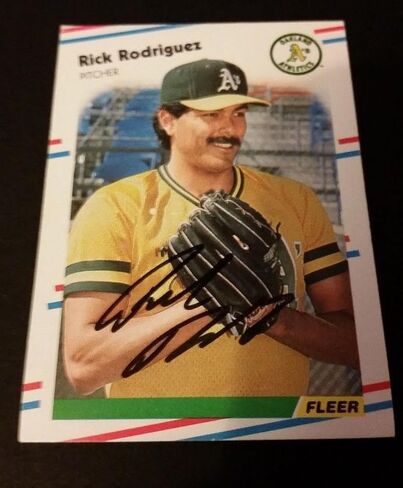 Rick Rodriguez Athletics 1988 Fleer #293 Giants Authentic توقيع التوقيع JG2 - بطاقات موقعة بالبيسبول in Saudi Arabia