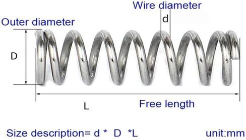 Compression Spring 10pcs 304 Stainless Steel Coil Springs Wire Dia 0.2mm OD 1.5-4mm Long 5-50mm Mini Return Spring(10mm) in Saudi Arabia