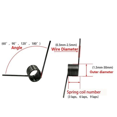 ربيع الالتواء الصغيرة على شكل V ، 10pcs V-spring ، 0.3 سلك قطر الالتواء ربيع التواء الصغيرة ، ربيع دبوس الشعر ، 180/120/120/60 درجة ربيع الالتواء الالتواء ، (الحجم: 3 لفات 180 درجة ، النمط: 2mm_0.3 in Kuwait
