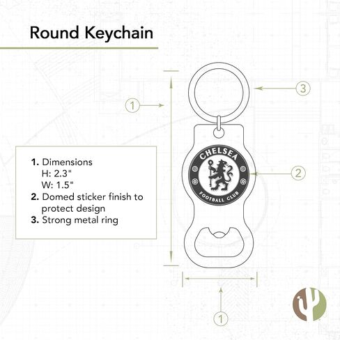 Desert Cactus Chelsea FC Keychain Bottle Opener Soccer Football London Blue Lions Keychain Car Keys (Bottle Opener A) in Saudi Arabia