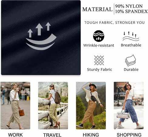 HOTGIFT Women Capris Cargo Pants 2025 Summer Hiking Pants Casual Lightweight Outdoor Quick Dry with 6 Pockets in Saudi Arabia