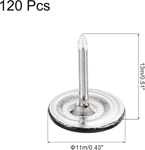 UXCELL 120PCS TOPHOLSTERY TOGS ، 11mmx13mm رأس مسطح الأثاث الأظافر الإبهام لأرائك الأثاث ، الأسود in Kuwait